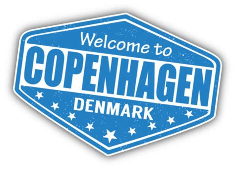 Copenhagen City Denmark Grunge Travel Stamp Car Bumper Sticker Decal 5