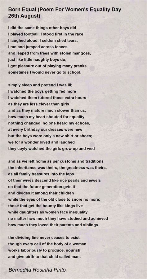 Short Poem On Gender Equality
