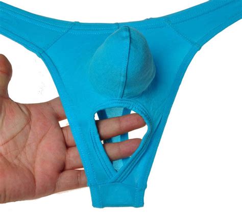 Hot Men S Balls Hole Thong Nuts Out Underwear Modal Pouch T Back Modal Trunks Size M L XL Offer