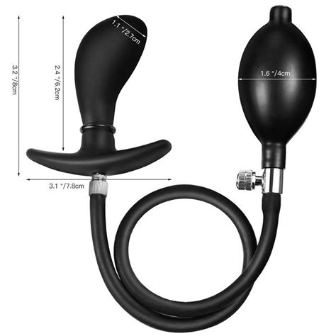 Super Large Inflatable Anal Plug Dildo Pump Anal Dilator Butt Sex Toy Black Pleasures Galore