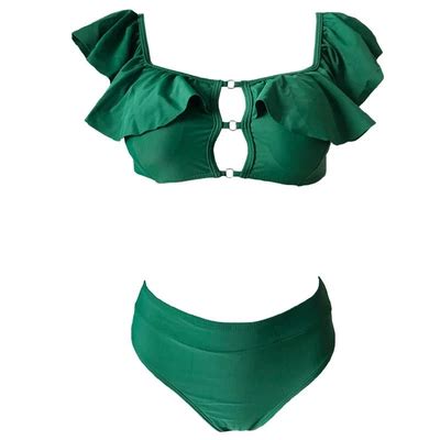 Đồ bơi nylon Châu Âu và Mỹ lá sen bikini bikini chia áo tắm bikini aliex Bikinis bộ bơi