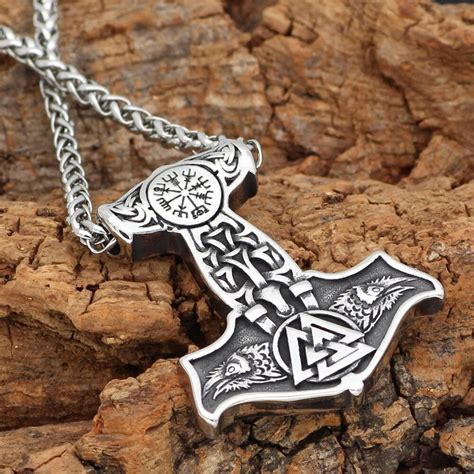 Odin S Ravens Thor S Hammer Viking Necklace Etsy Canada