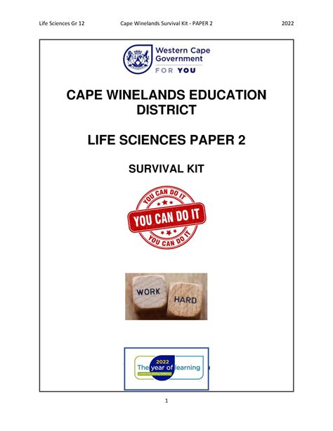 Life Sciences Survival Kit Paper 3 - CAPE WINELANDS EDUCATION DISTRICT