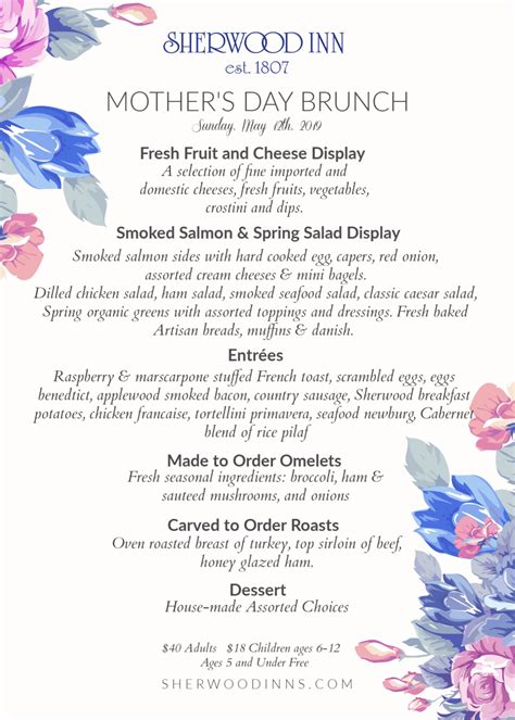 Mothers Day Brunch The Sherwood Inn Skaneateles Ny