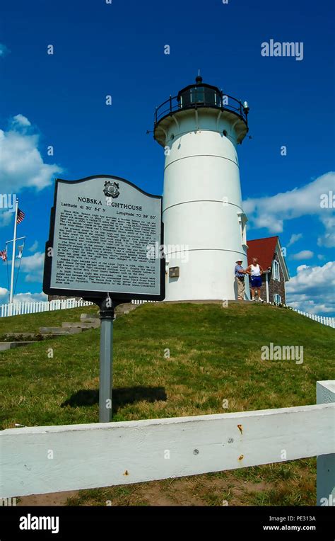 Nobska Lighthouse Woods Hole Cape Cod Massachusetts Usa Stock Photo