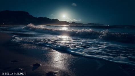 Fall Asleep On A Full Moon Night With Calming Wave Sounds 24 Hours Of