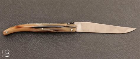 Couteau Laguiole custom de Jérôme Latreille Pointe de corne blonde