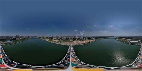 A Bird`s Eye View Of Atal Bridge 360 View Ahmedabad Stock Image