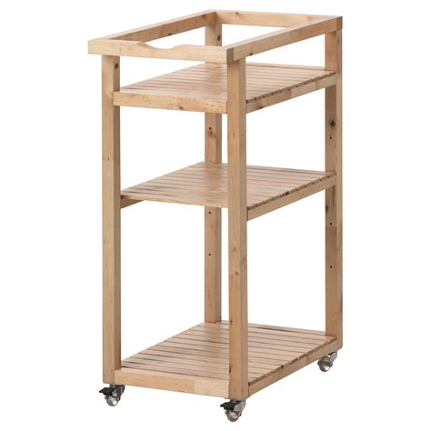 Деревянная полка на колесиках 95 фото