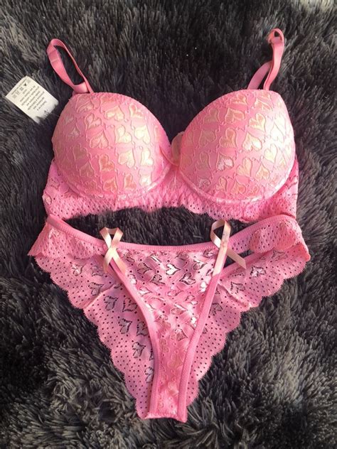 Conjunto Lingerie Rosa Novo Cora Es Calcinha E Suti Lingerie Feminina Multimodas Nunca Usado