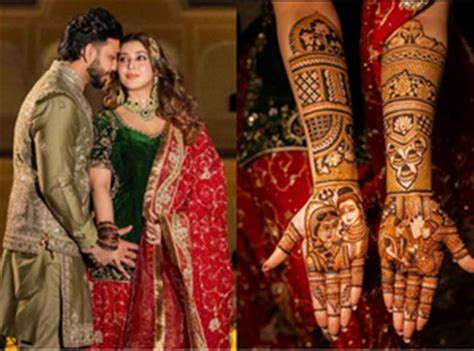 Sonarika Bhadoria Flaunts Shiv Parvati Mehendi Design At Her Nuptials