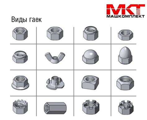 Типы и виды гаек
