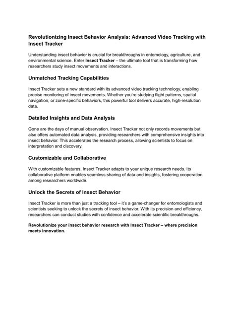 PPT - Revolutionizing Insect Behavior Analysis_ Advanced Video Tracking ...