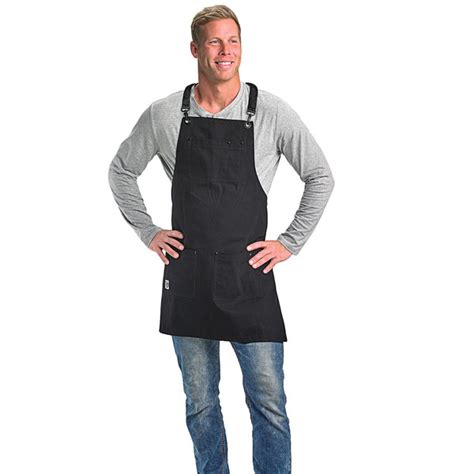 Mercer Culinary Black Canvas Bib Apron Webstaurantstore