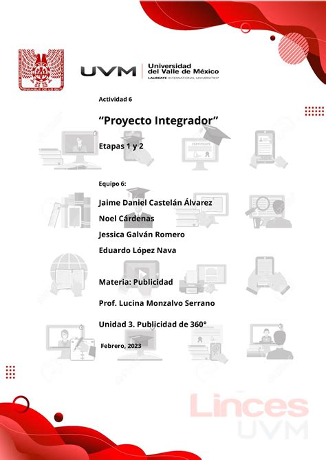 Act 6 Pie1 Y 2 U3 Eq6 Proyecto Integrador Actividad 6 “proyecto Integrador” Etapas 1 Y 2