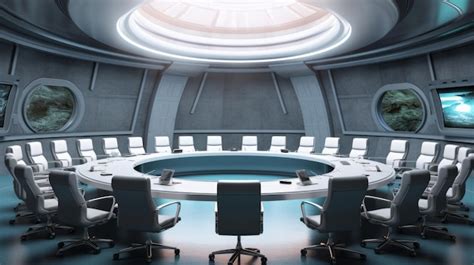 Premium Ai Image Futuristic Conference Room Generative Ai