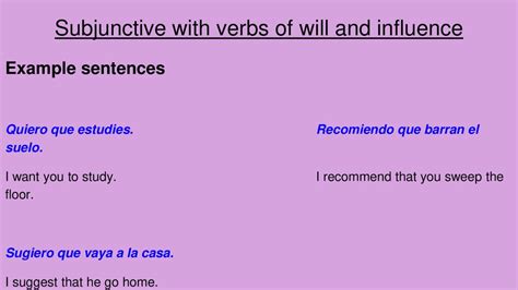 Subjunctive With Verbs Of Will And Influence Ppt Download