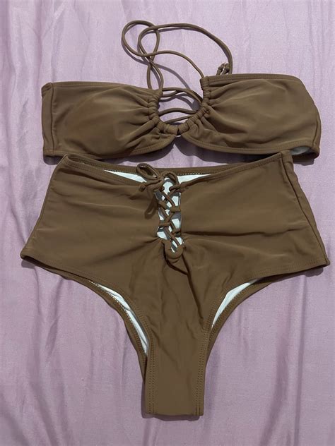 Brown Bikini Swimsuit Women S Fashion Swimwear Bikinis Swimsuits On Carousell