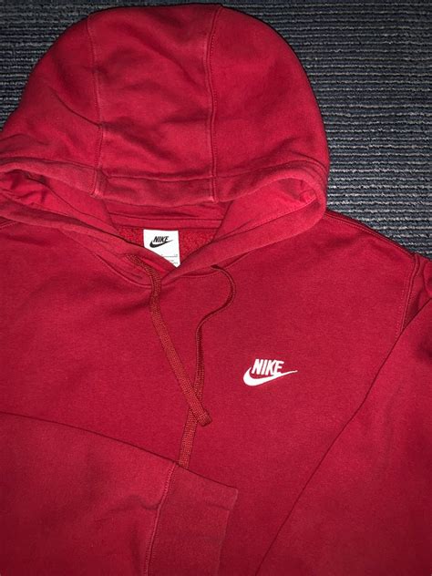 Nike Club Hoodie Red Original Mens Fashion Coats Jackets And