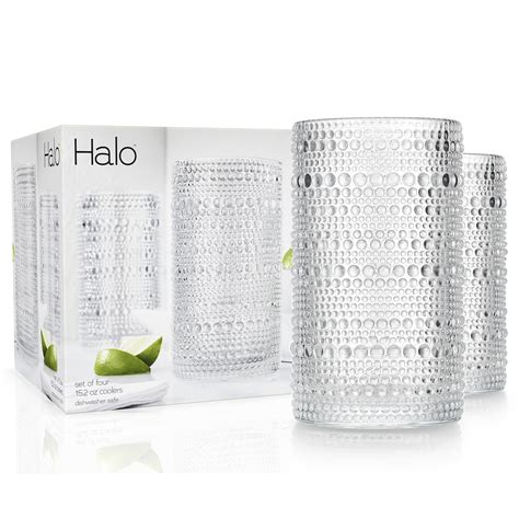 Amazon.com | Glaver's Hobnail Drinking Glasses, Set of 4 Clear Vintage