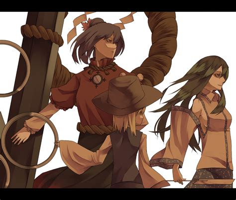 Blonde Hair Blue Eyes Brown Hair Green Hair Hat Japanese Clothes Kochiya Sanae Long Hair Miko