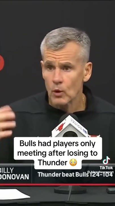 Chicago Bulls Head Coach Billy Donovan On The Players Only Meeting
