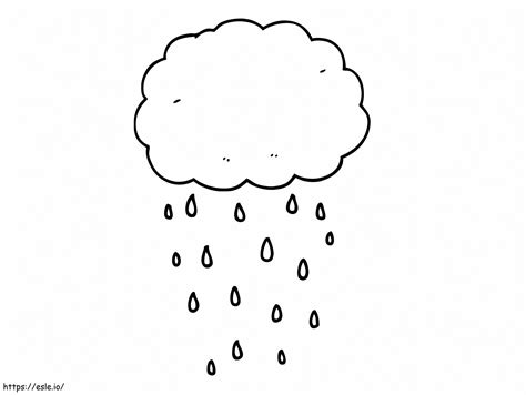 Impressive Cloud Rain Coloring Page