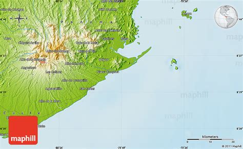 Physical Map of Boca De Río Hato