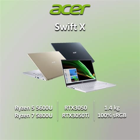 Acer Swift X Laptop Nvidia Geforce Rtx Rtx Ti Amd Ryzen