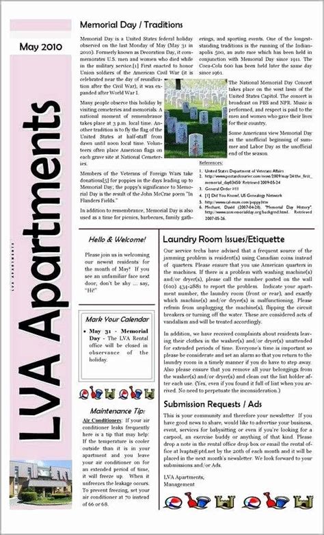 Free Hoa Newsletter Templates Word