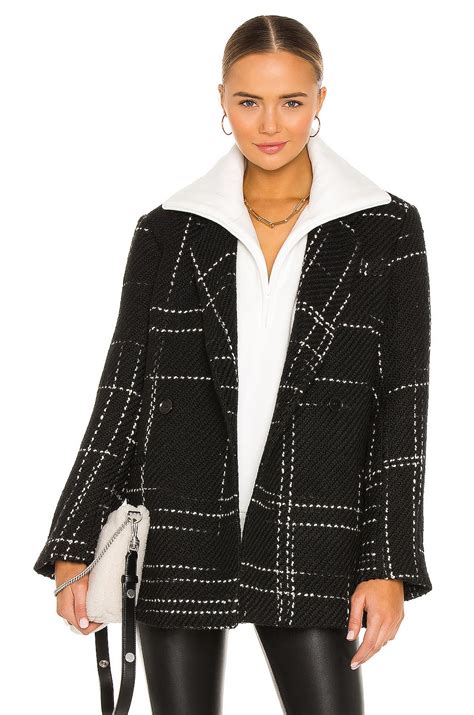 ANINE BING Kaia Blazer In Black Plaid REVOLVE