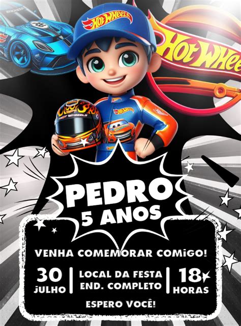 Invitación de cumpleaños de HotWheels en 2025 Cumpleaños de hot wheels Fiesta de hot wheels