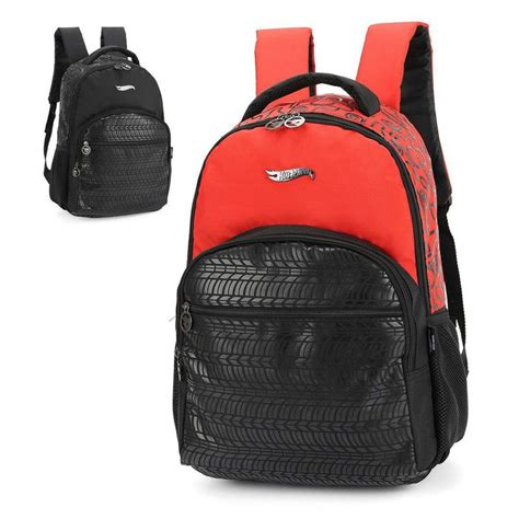 Mochila De Costas Hot Wheels Pneu Roda Juvenil Escolar Teen Luxcel