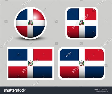 Flags Vector Dominican Vector Illustration Set Stock Vector (Royalty ...