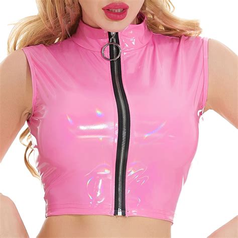 Rutayy Women Leather Nightclub Bodyfitting Glitzy Bright Leather Pu Underwear Lingerie Home