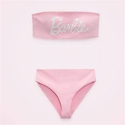 Zara Bikini Set Limited Edition Barbie Bikini Barbie Pink Swimwear Y K Bandeau Swim Top