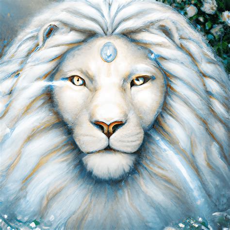 Stunning White Lion With Curly Mane · Creative Fabrica