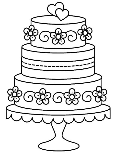 Bolos De Aniversário Para Desenhar - Desenhos de Bolo de Aniversário para Colorir e Imprimir