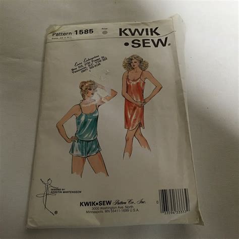 Kwik Sew S Misses Lingerie Pattern Camisole Wide Leg Panties Nightie Womens Vintage
