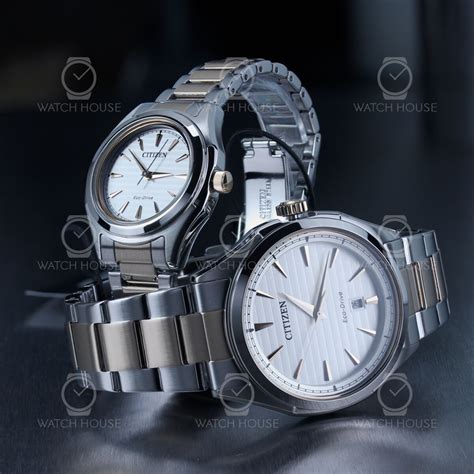 Citizen Couple Watches Psc017 Eco Drive Two Tonewhite