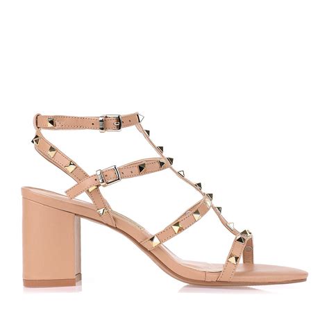 Uza Shoes Sand Lia Salto M Dio New Couro Nude Cole O Outono Inverno