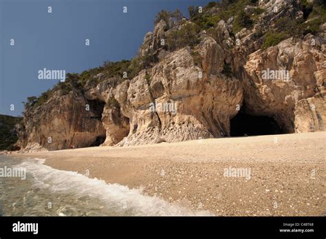 sand  caves   shore  cala luna beach cala gonone sardinia