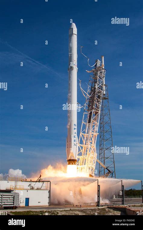 The Spacex Falcon 9 Carrying The Dragon Cargo Capsule Blasts Off From