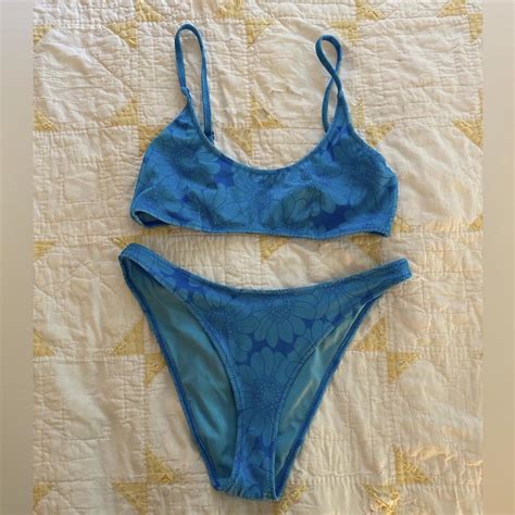 Triangl Bikini Rina Style Ocean Floral Print Worn Depop