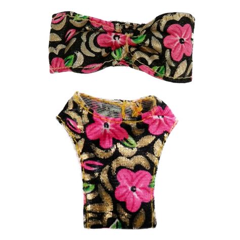 Tropical Splash Barbie Gold Pink Swimsuit Top Bottoms Bikini Etsy