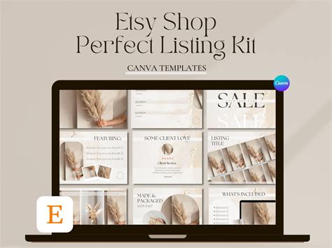 Etsy Listing Template - Etsy Listing Mockup Neutral Bundle - Includes 3