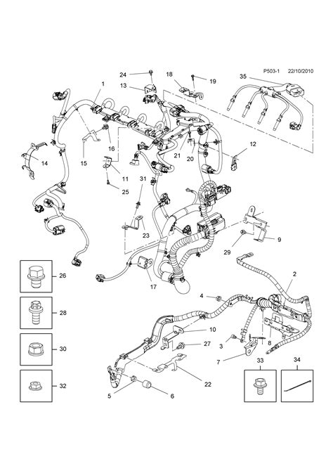 Opel Meriva B Engine And Fuel Injection Wiring Harness Fittings