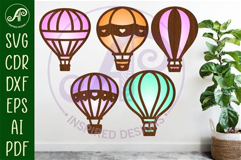 Hot Air Balloon Laser Cut Outs Svg File Creative Fabrica