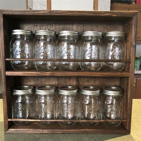 Kitchen Spice Rack Rustic Spice Jar Rack Wall Mounted Spice - Etsy