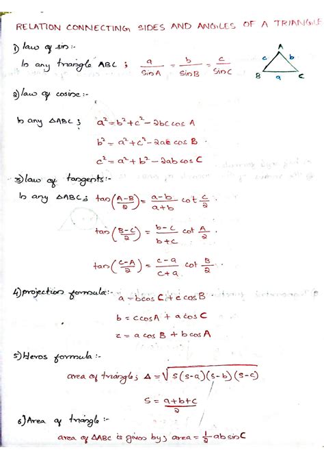 Solution Bsc Mrt First Year Maths Notes Trigonometry Relation Between
